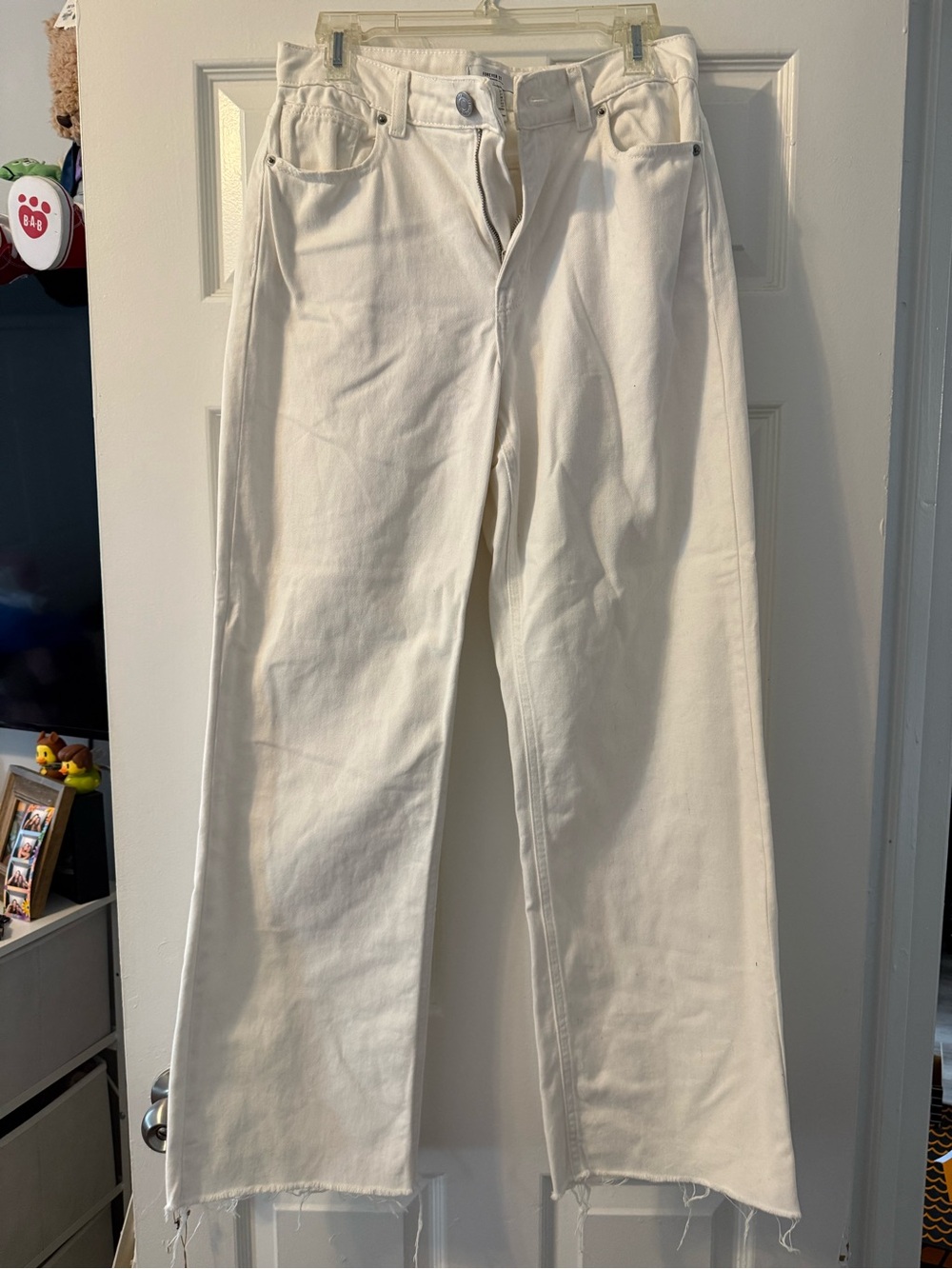 Forever 21 Cream Wide-Leg jeans